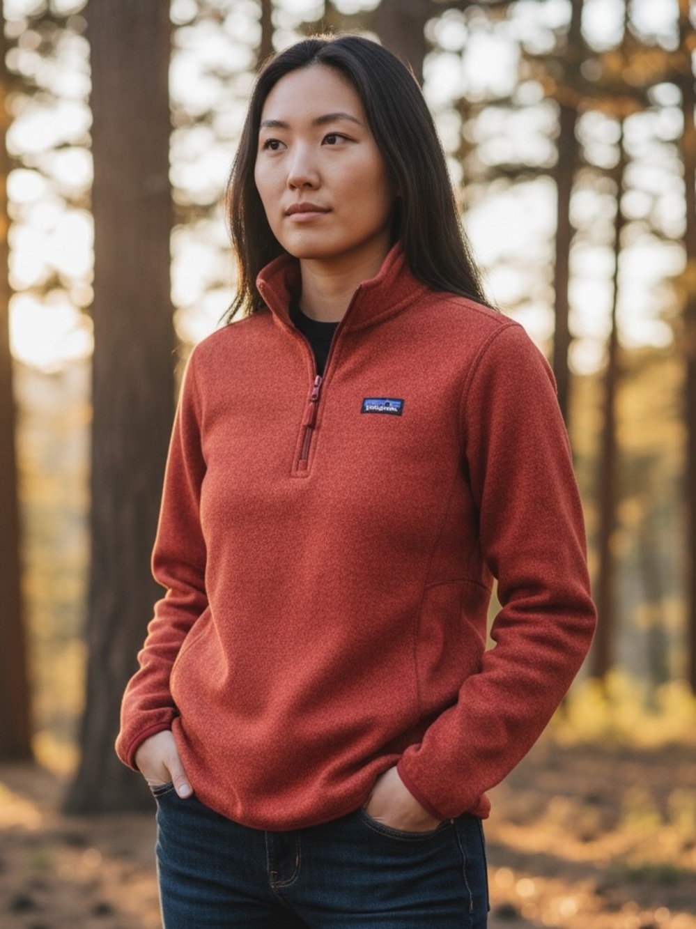 Patagonia Better Sweater Red Quarter-Zip Fleece Pull-Over Size Small/Medium